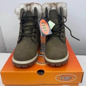 Lugz Women's Olive Boots with Fur Trim